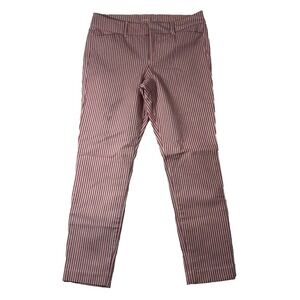 Old Navy Pants Women's 4 Pink White Stripe Pixie Mid Rise Skinny Secret Pockets